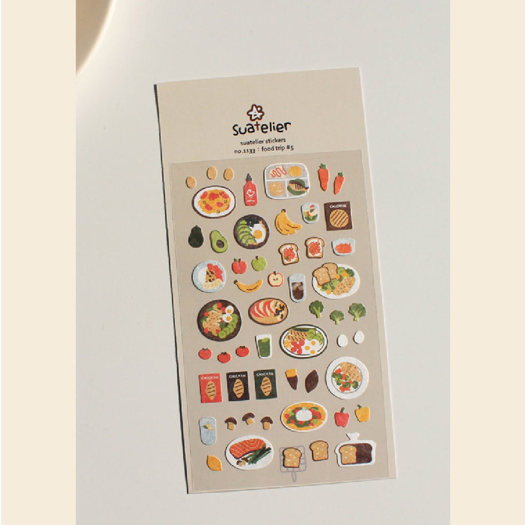 Suatelier Food Trip #5 Sticker Sheet for Journaling and Scrapbooking