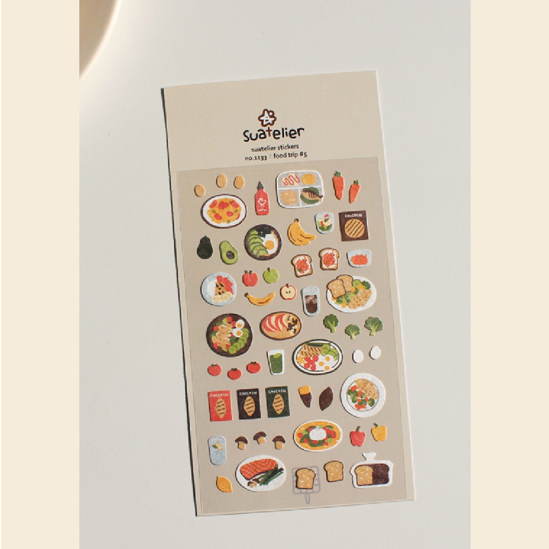 Suatelier Food Trip #5 Sticker Sheet for Journaling and Scrapbooking