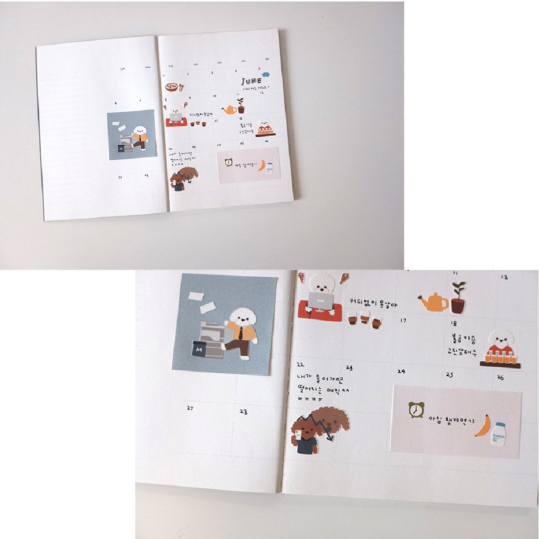 Suatelier Work and Work Decorative Sticker Sheet by LuLuFun Studio