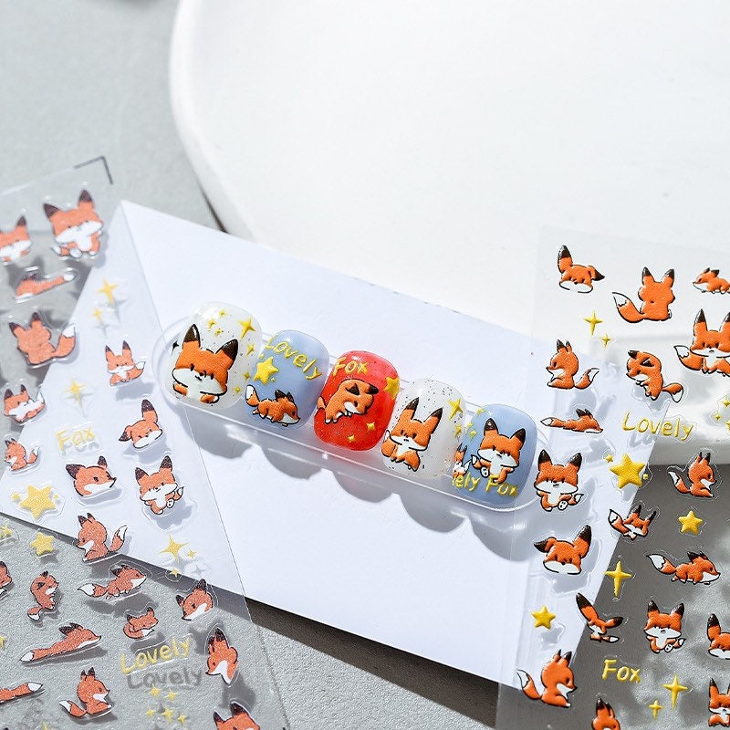 Fox Star Nail Art Stickers – LuLuFun Studio Cute Manicure Decals