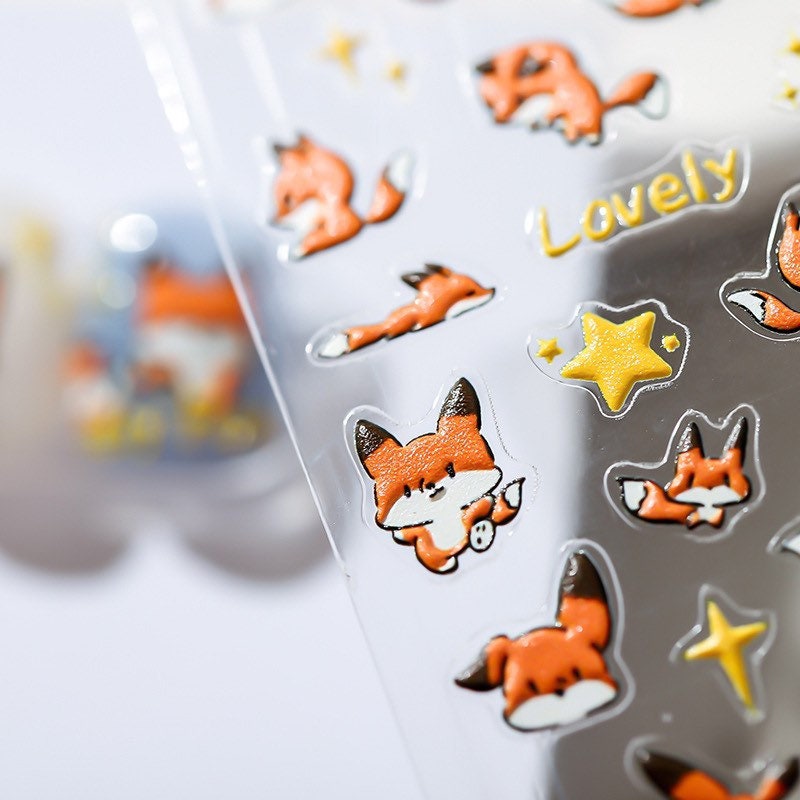 Fox Star Nail Art Stickers – LuLuFun Studio Cute Manicure Decals