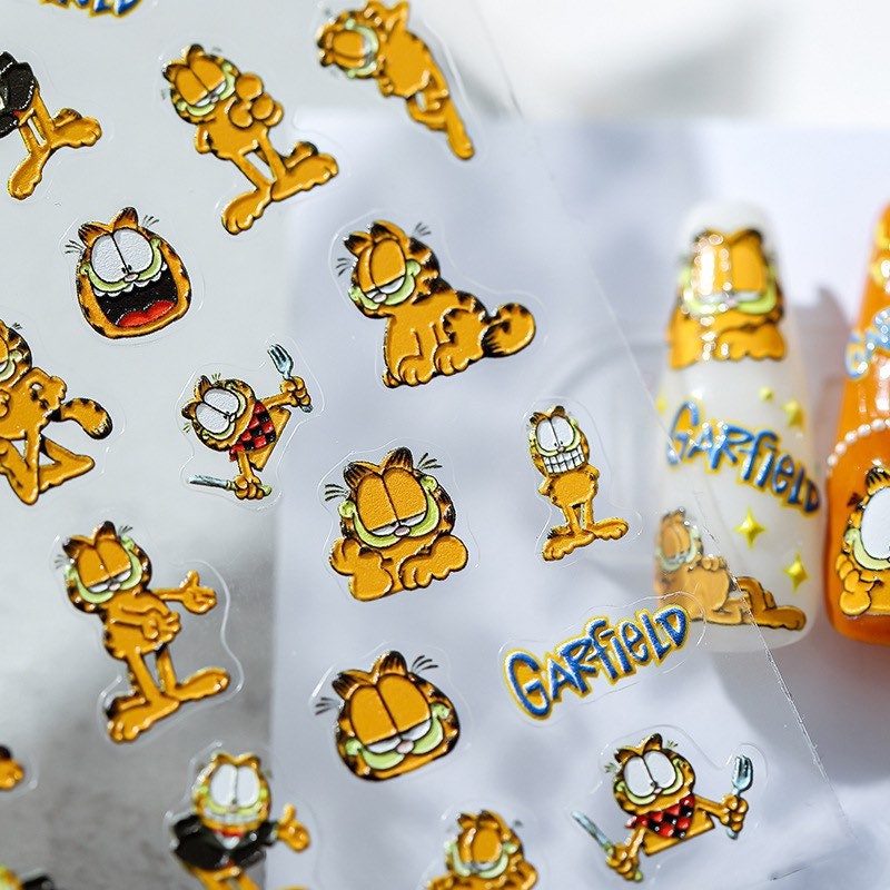 Garfield Nail Deco Stickers – LuLuFun Studio Cute Character Nail Art