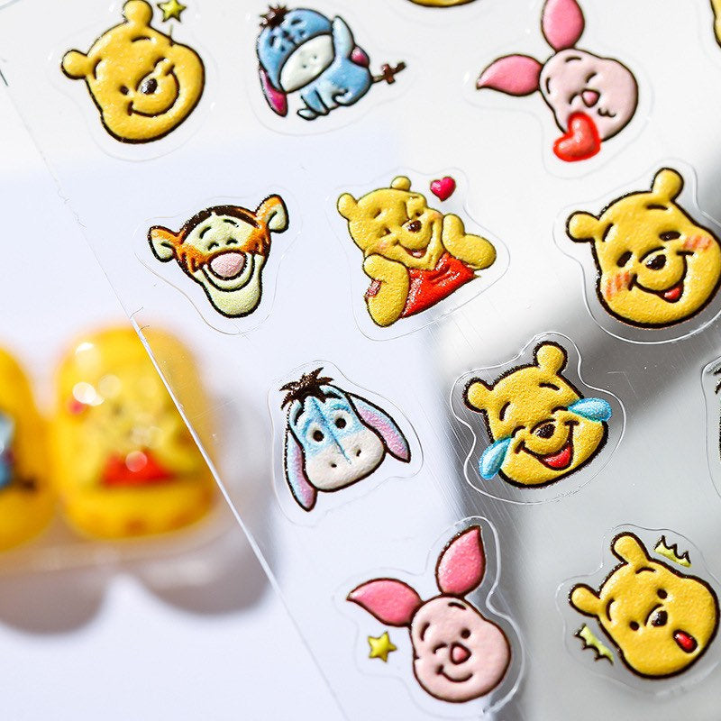 Winnie the Pooh Nail Deco Stickers – LuLuFun Studio Cute Bear Decals