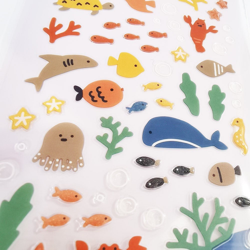 Bonito Under The Sea Decorative Stickers - Whimsical Korean Stationery
