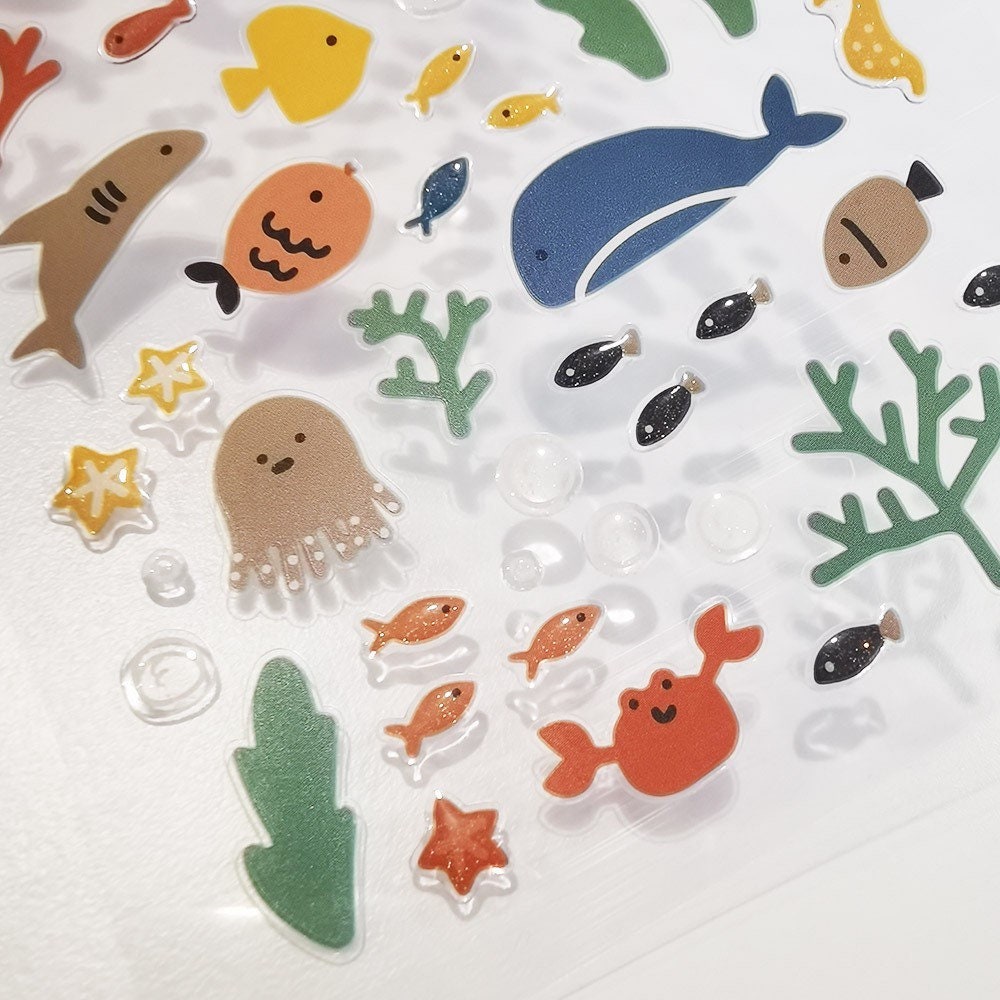 Bonito Under The Sea Decorative Stickers - Whimsical Korean Stationery