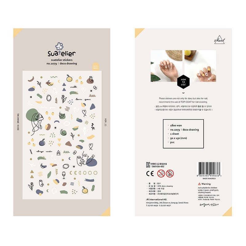 Suatelier Deco Drawing Sticker Sheet for Journaling and Scrapbooking