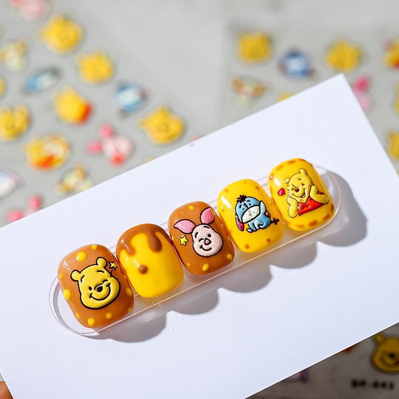 Winnie the Pooh Nail Deco Stickers – LuLuFun Studio Cute Bear Decals