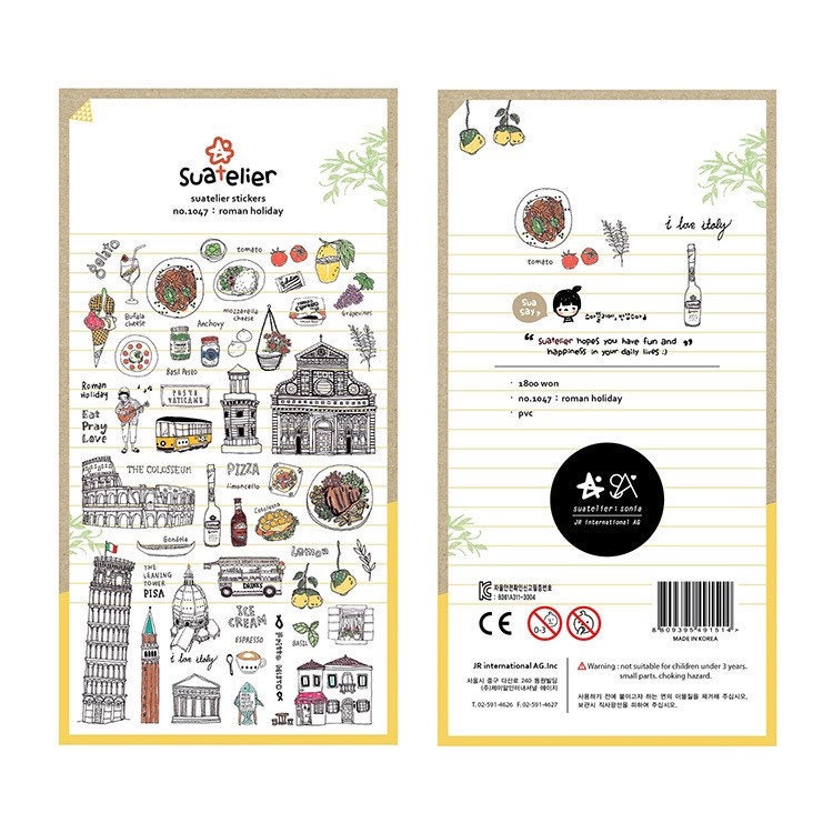 Suatelier Roman Holiday Decorative Stickers for Journaling and DIY Crafts