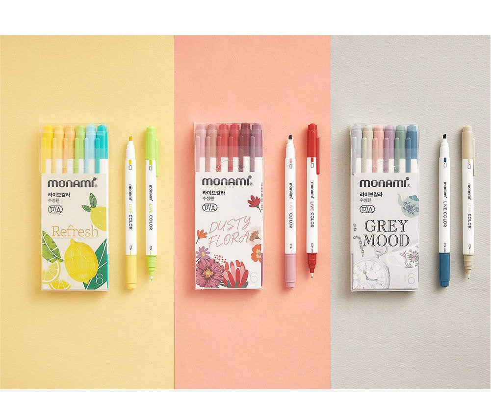 Monami Fineliner Pen Set by LuLuFun Studio – 0.4mm Colorful Pens (6 Pcs)