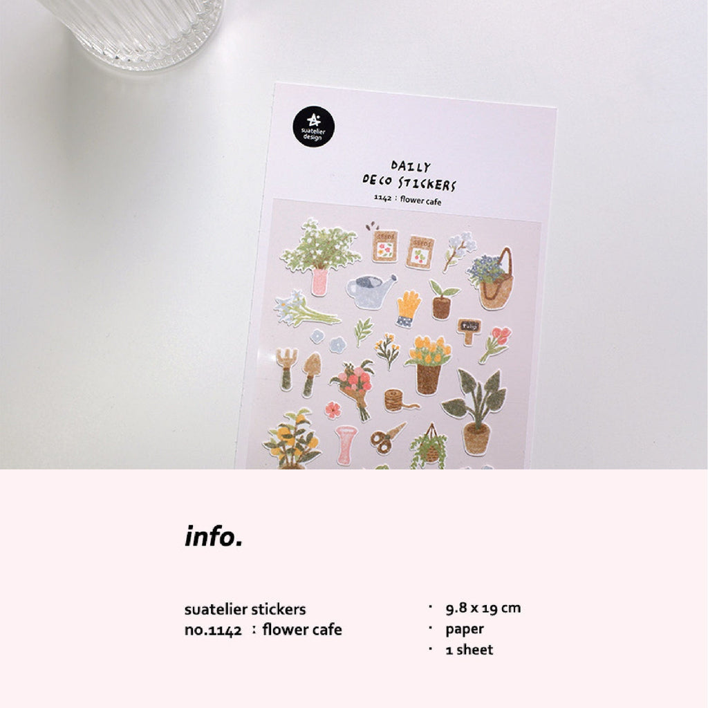Suatelier Flower Cafe Floral Stickers for Journaling by LuLuFun Studio