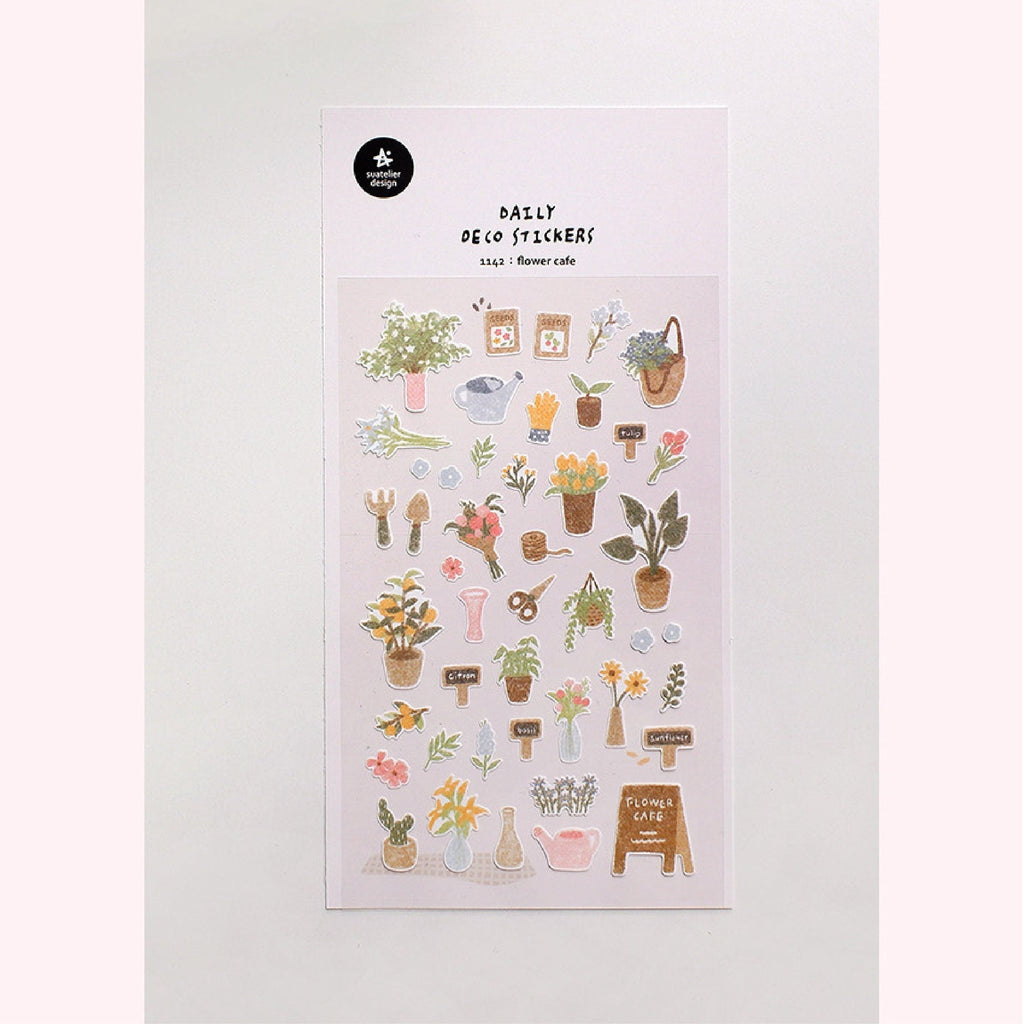 Suatelier Flower Cafe Floral Stickers for Journaling by LuLuFun Studio