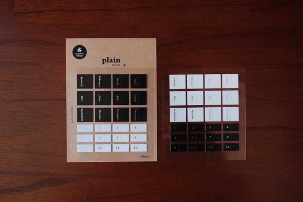 Suatelier Plain 45 Decorative Korean Stickers for Journaling - 3 Sheets