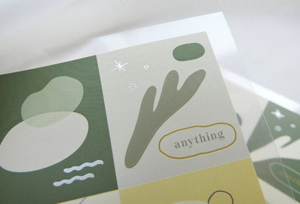 Suatelier Plain.50 Korean Decorative Stickers for Journaling - 3 Sheets