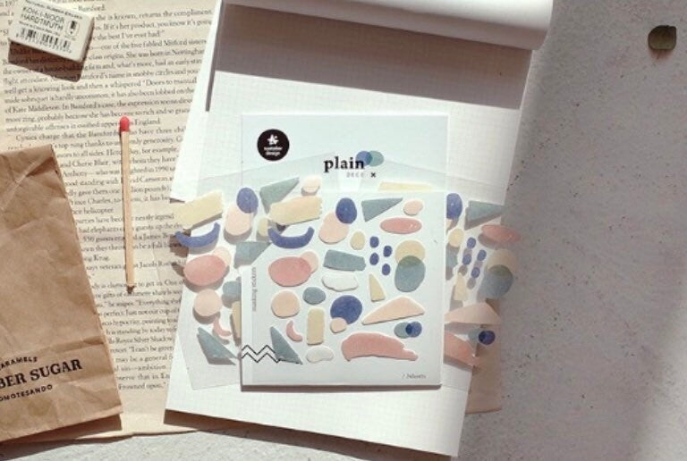 Suatelier Plain.17 Korean Decorative Stickers for Journaling - 3 Sheets