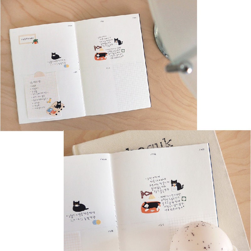 Suatelier Cat's Catch Decorative Stickers – Cute Cat Stationery Decals