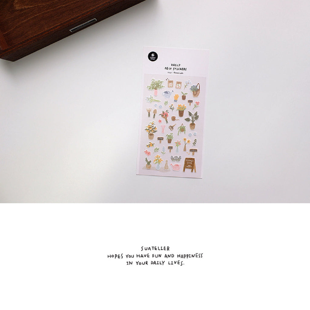 Suatelier Flower Cafe Floral Stickers for Journaling by LuLuFun Studio