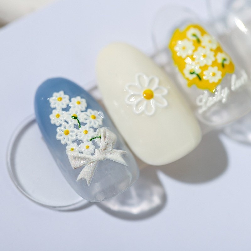 Mini Daisy Nail Deco Stickers – LuLuFun Studio Floral Manicure Decals