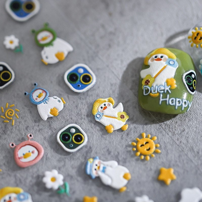 Kawaii Duck Nail Deco Stickers – LuLuFun Studio Cute Manicure Decals