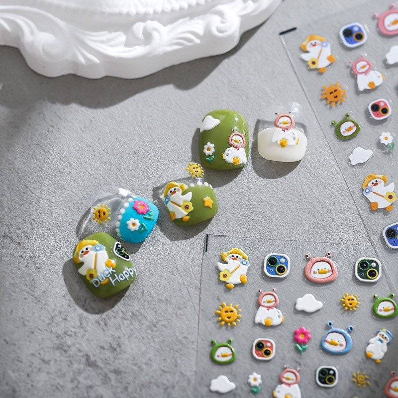 Kawaii Duck Nail Deco Stickers – LuLuFun Studio Cute Manicure Decals