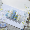 LuLuFun Studio Bunny & Flowering Shrubs Embossed Nail Deco Stickers