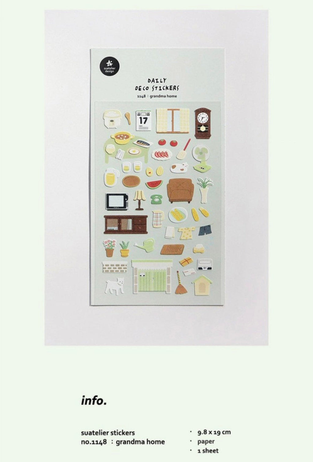 Suatelier Grandma Home Decorative Stickers for Journaling and Scrapbooking