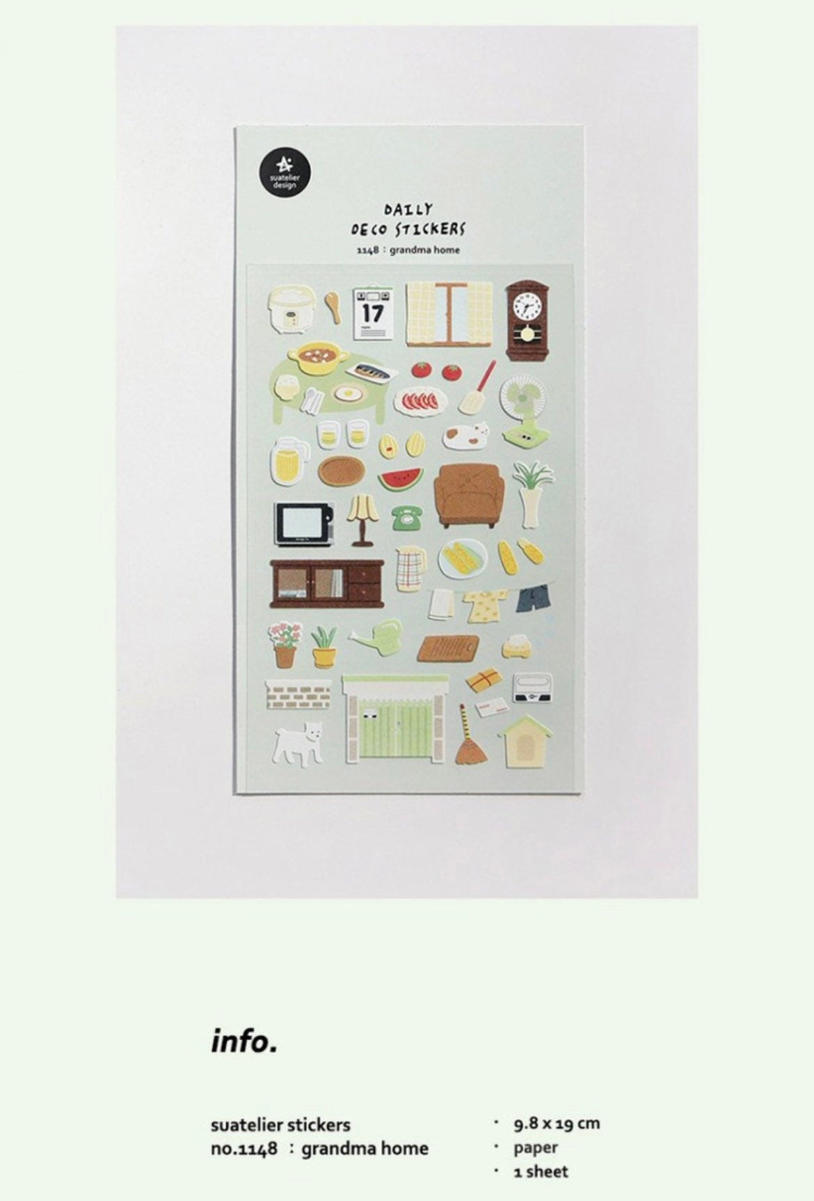 Suatelier Grandma Home Decorative Stickers for Journaling and Scrapbooking