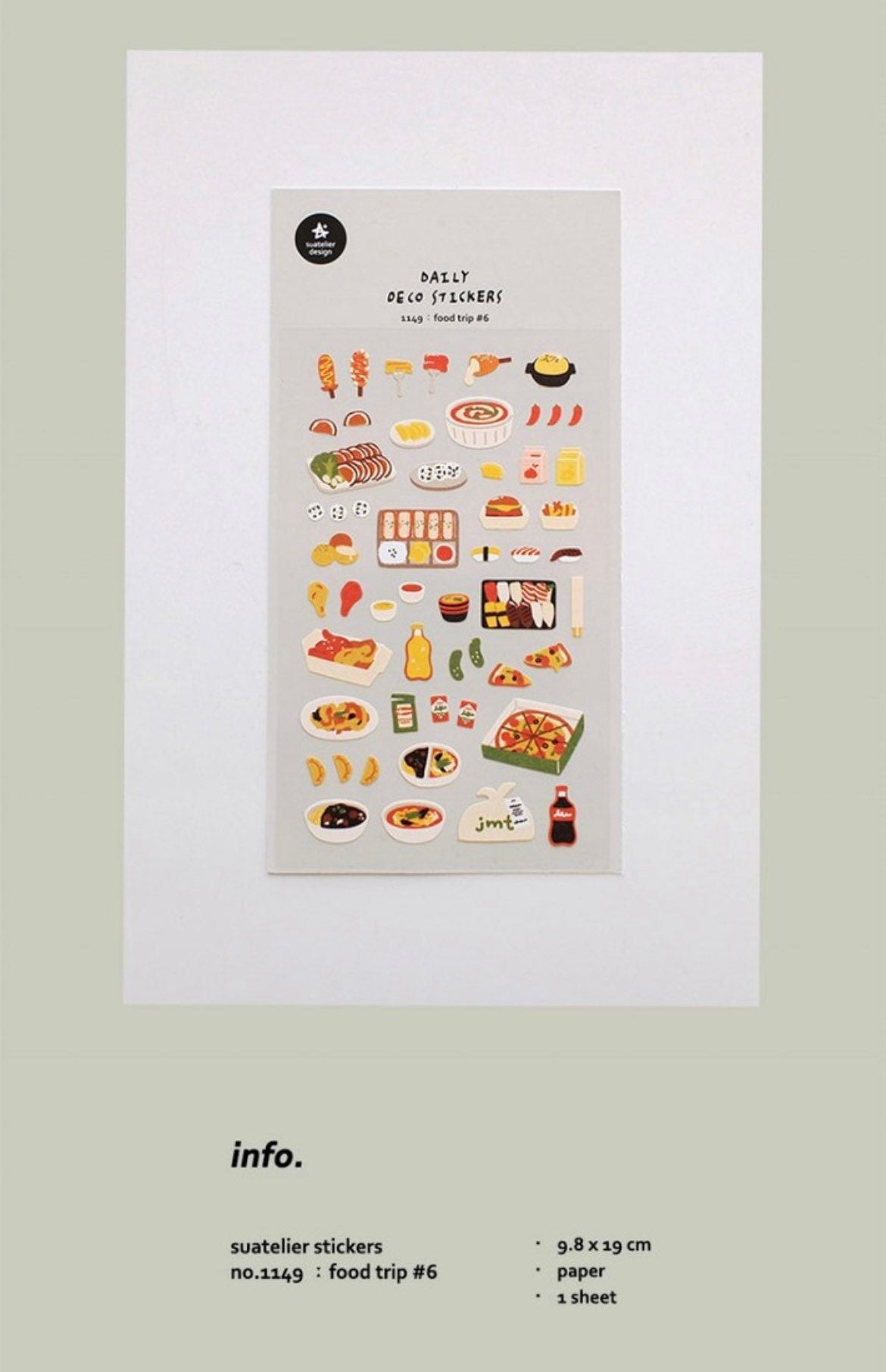 Suatelier Food Trip #6 Korean Decorative Stickers for Journaling