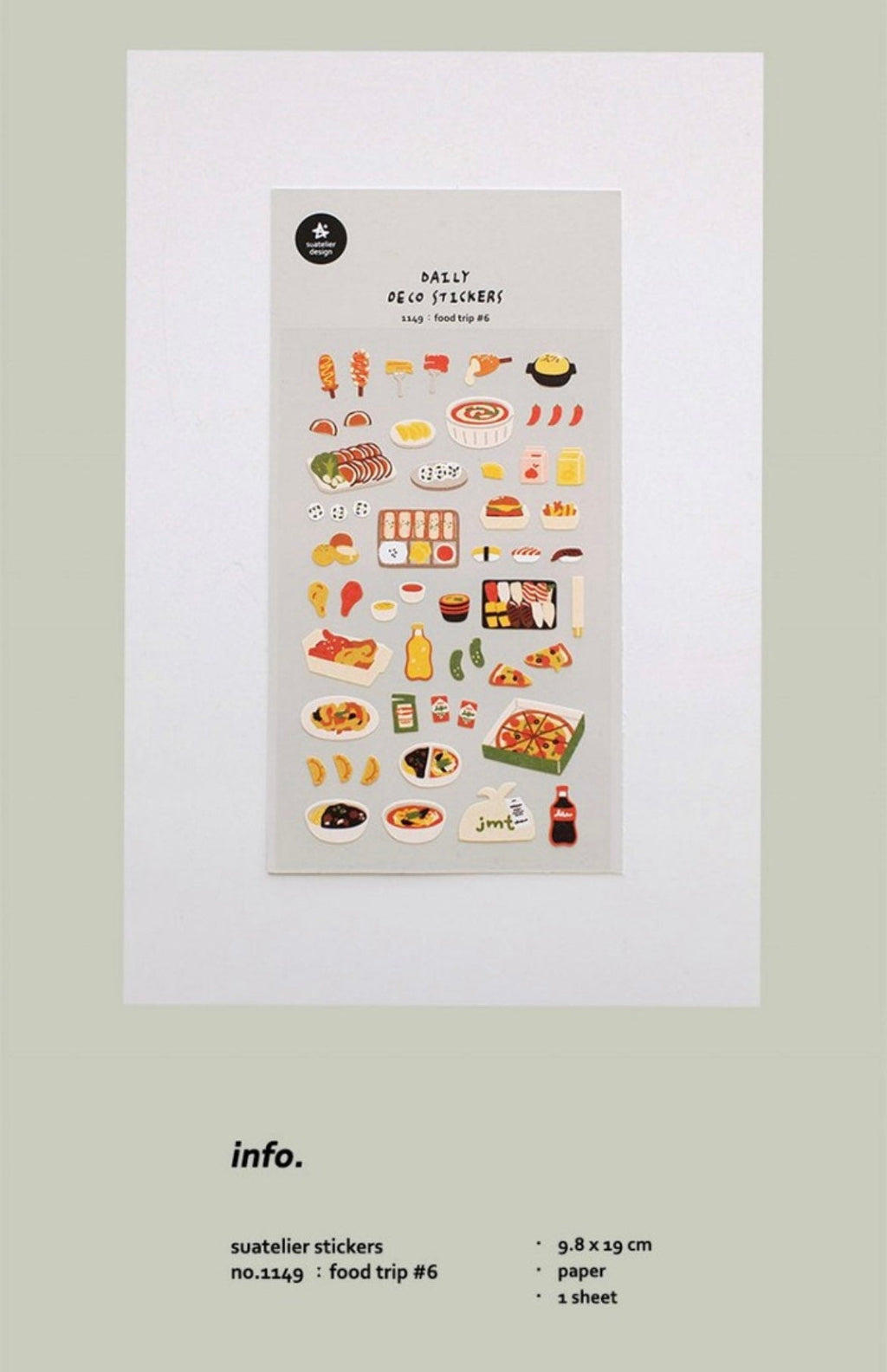 Suatelier Food Trip #6 Korean Decorative Stickers for Journaling