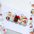 Teddy Bear 3D Embossed Nail Deco Stickers | LuLuFun Studio Korean Art