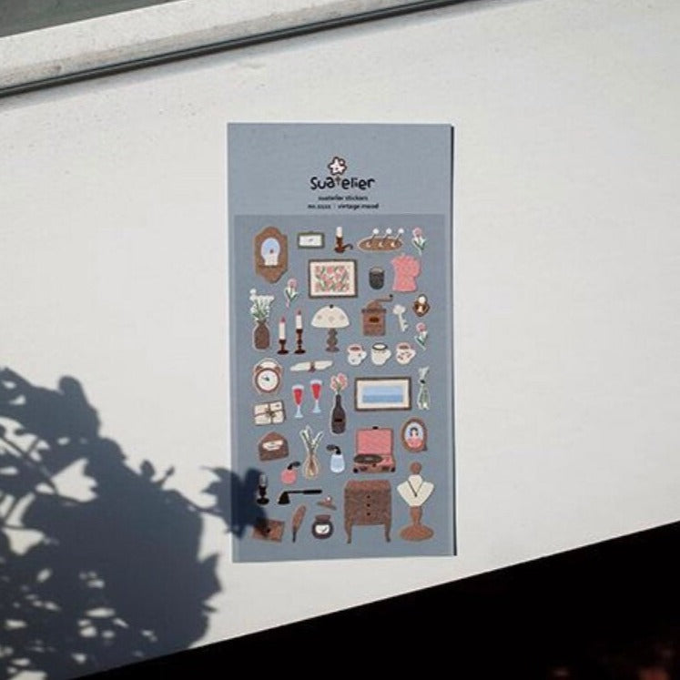 Vintage Mood Decorative Stickers by Suatelier – Aesthetic Journaling