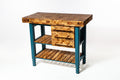 Olive Wood Table Butcher Block, Kitchen Butcher Block, small Kitchen island, Kitchen Cart with 3 drawers