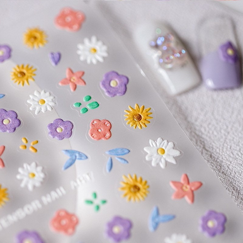 Sunflower Nail Deco Stickers by LuLuFun Studio – Floral Nail Decals