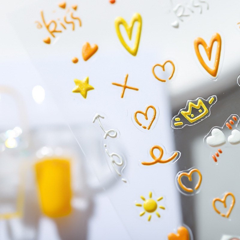 Love Letter Embossed Nail Art Stickers | LuLuFun Studio Deco Decals