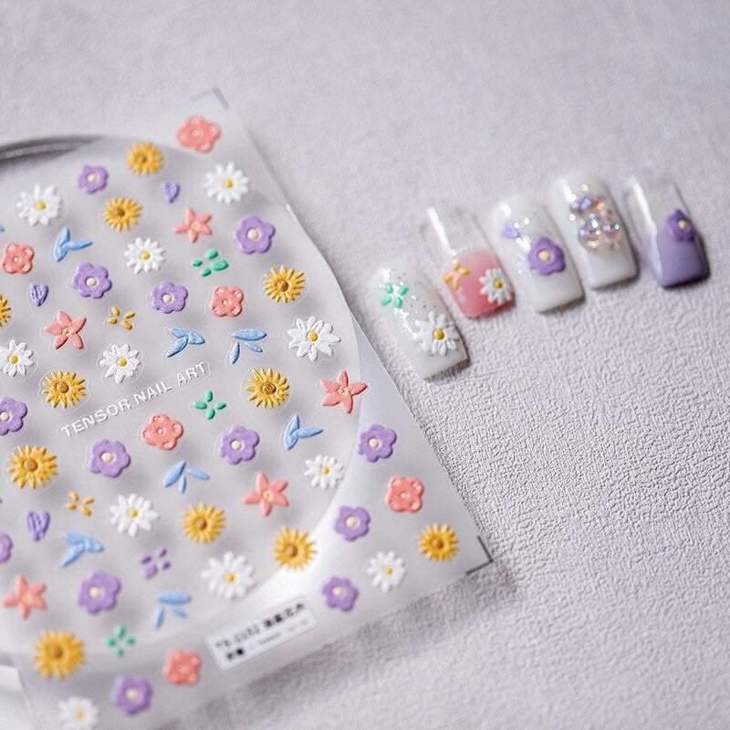 Sunflower Nail Deco Stickers by LuLuFun Studio – Floral Nail Decals