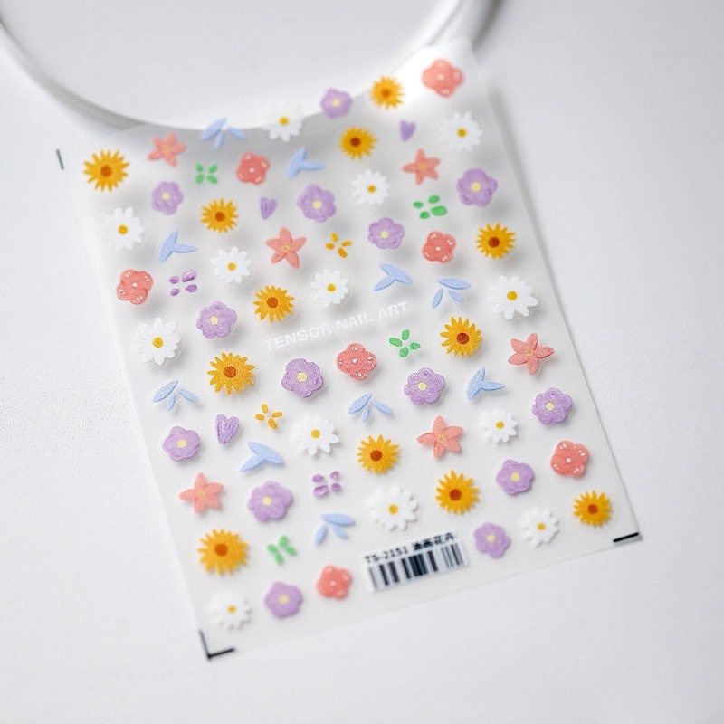Sunflower Nail Deco Stickers by LuLuFun Studio – Floral Nail Decals