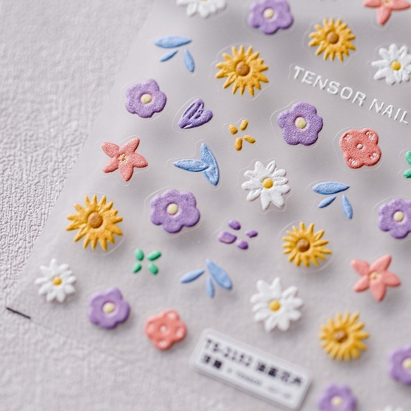 Sunflower Nail Deco Stickers by LuLuFun Studio – Floral Nail Decals