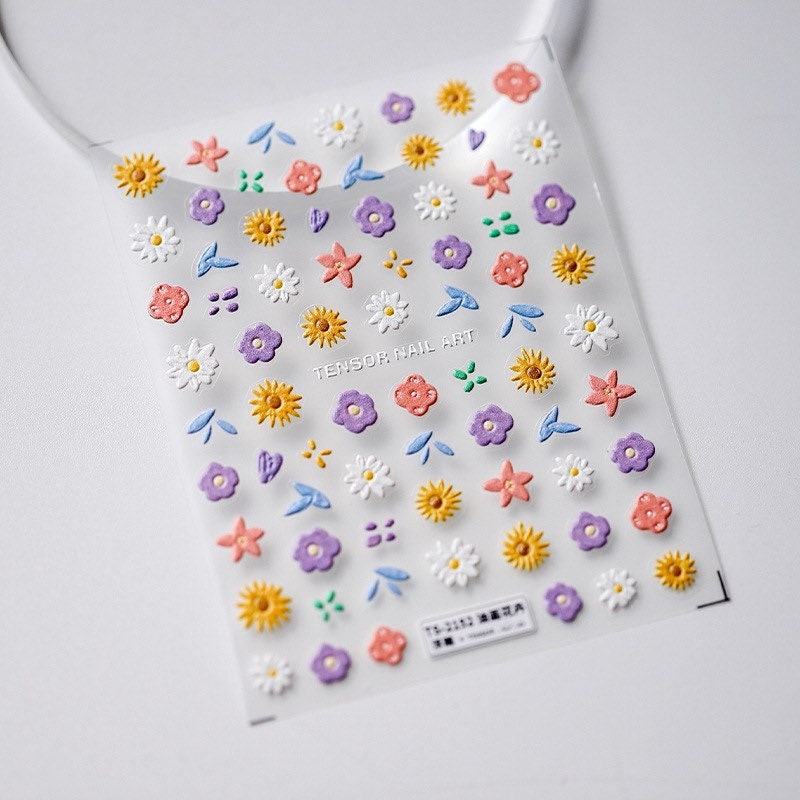 Sunflower Nail Deco Stickers by LuLuFun Studio – Floral Nail Decals