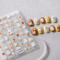 LuLuFun Studio Coffee Latte Bunny Embossed Nail Art Deco Stickers