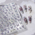 LuLuFun Studio Purple Butterfly 5D Embossed Nail Art Deco Stickers