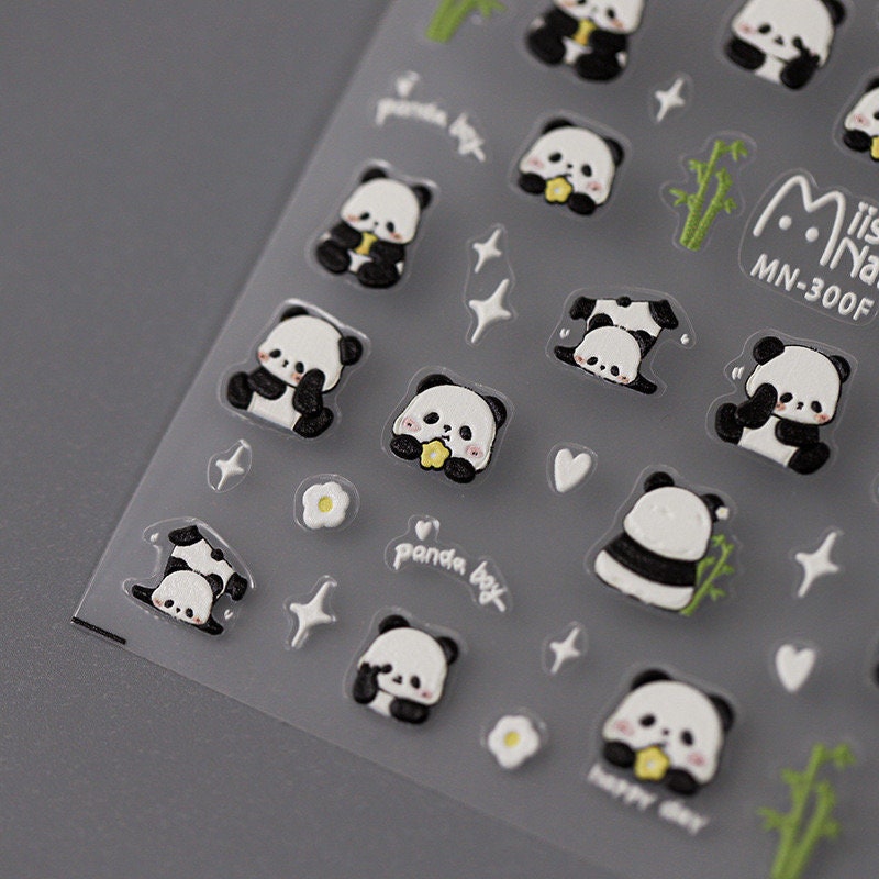 Little Panda 5D Embossed Nail Deco Stickers | LuLuFun Studio Art Decals