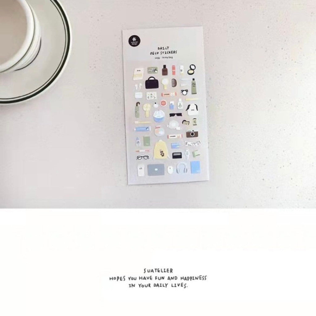 Suatelier In My Bag Decorative Planner Stickers for Journaling – 1 Sheet