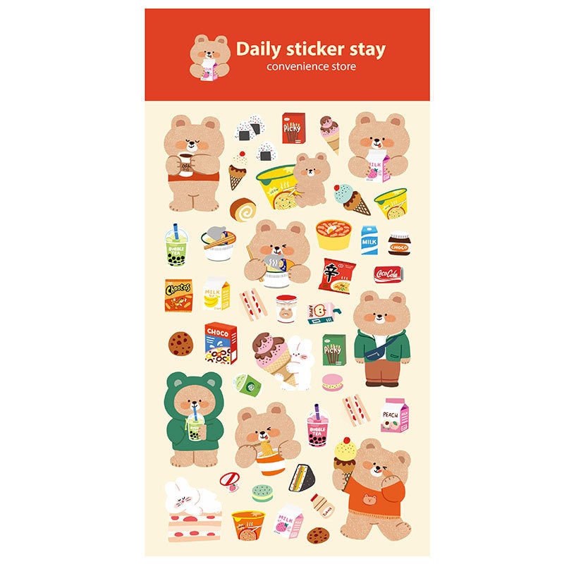LuLuFun Studio Bonito Convenience Store Decorative Sticker Sheet