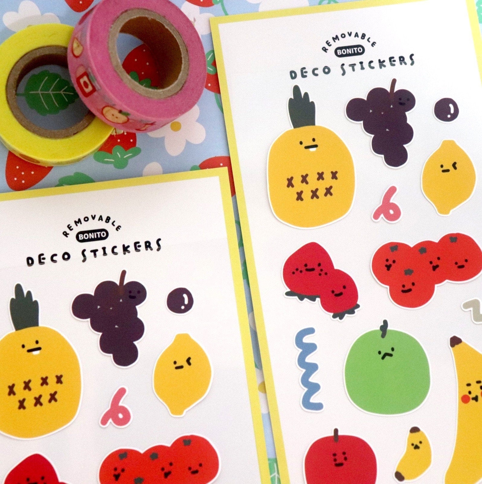 LuLuFun Studio Bonito Deco Stickers – Cute Journaling Supplies (1 Sheet)