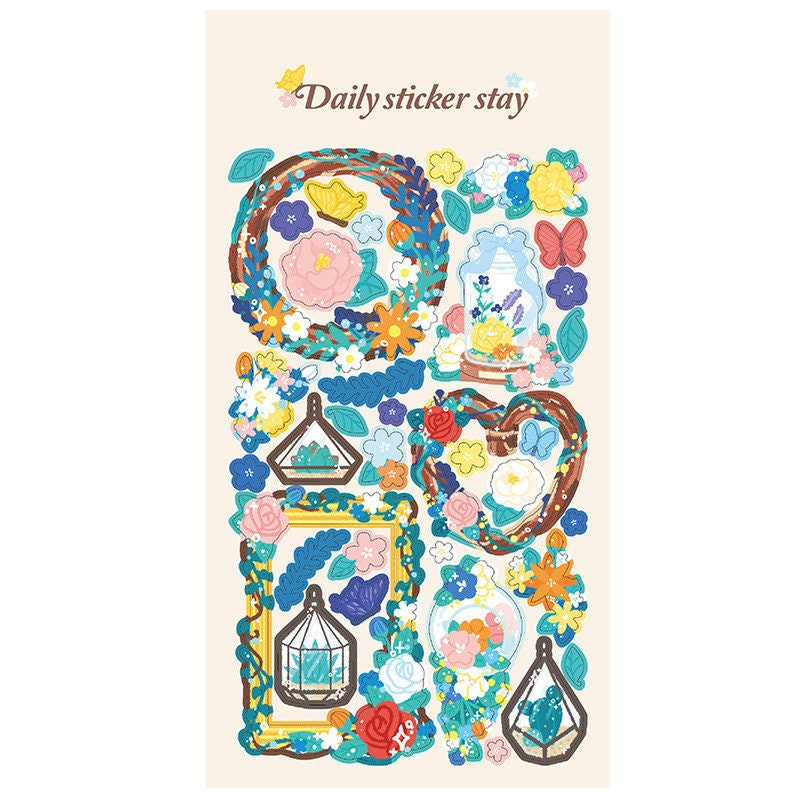 Flower Wreath Decorative Floral Stickers for Scrapbooking | LuLuFun