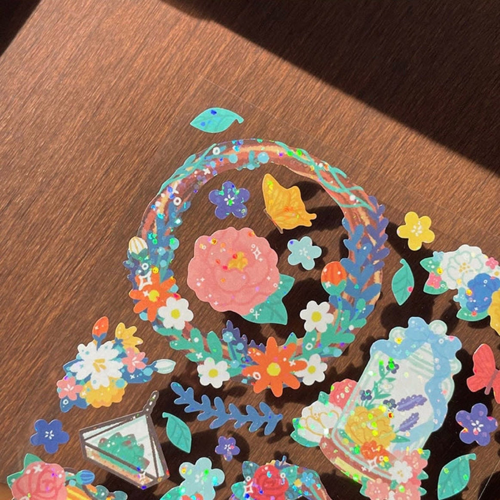 Flower Wreath Decorative Floral Stickers for Scrapbooking | LuLuFun