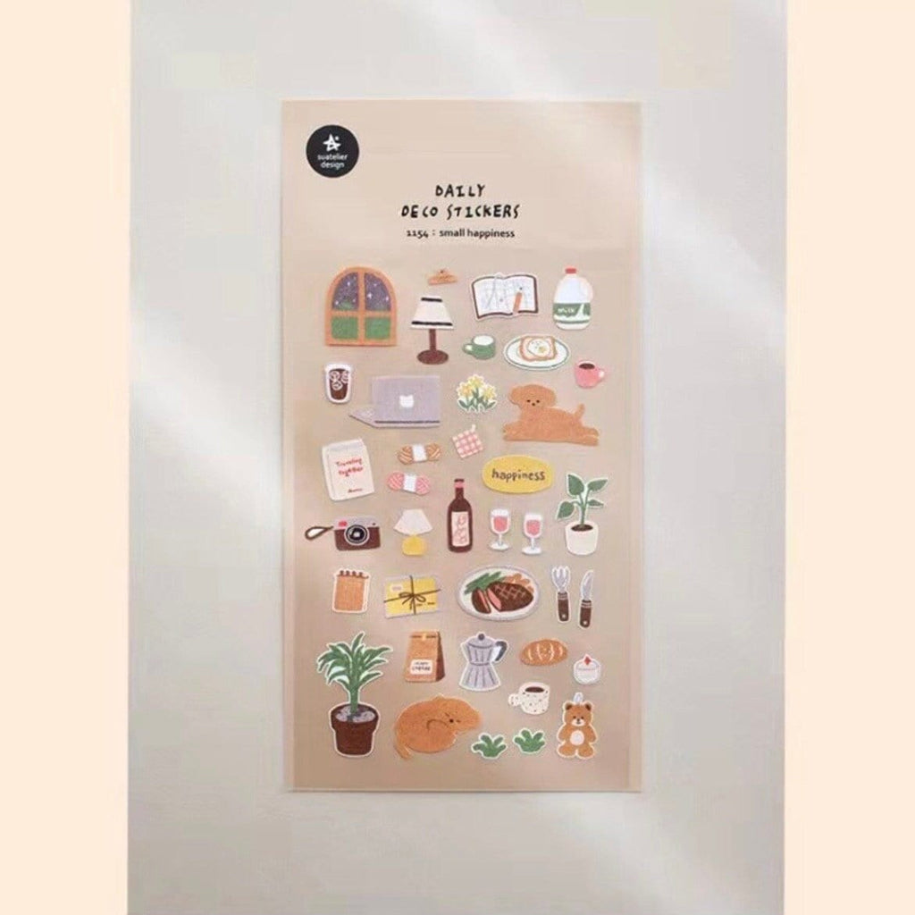 Suatelier Small Happiness Decorative Stickers for Journaling - 1 Sheet