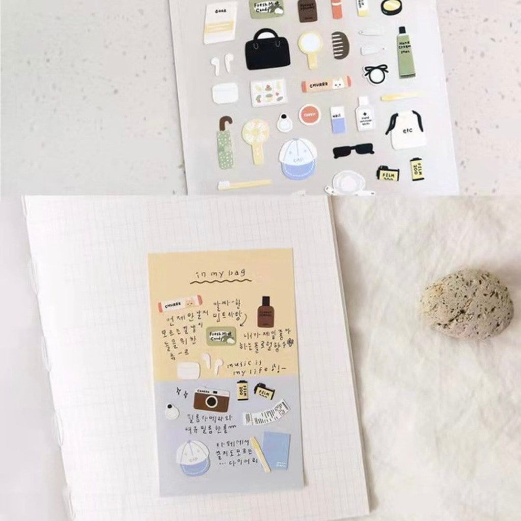 Suatelier In My Bag Decorative Planner Stickers for Journaling – 1 Sheet