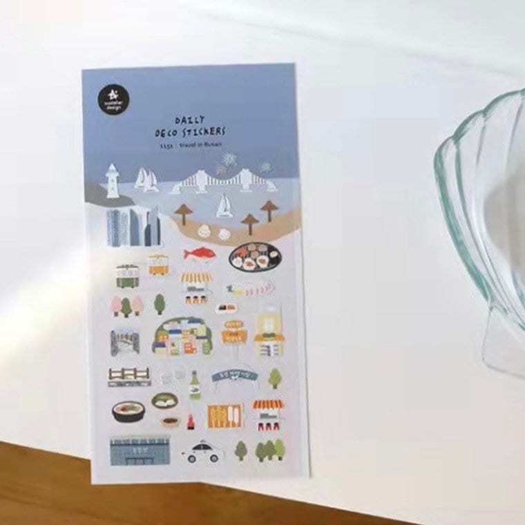Suatelier Travel in Busan Sticker Sheet – Decorative Journaling Decals