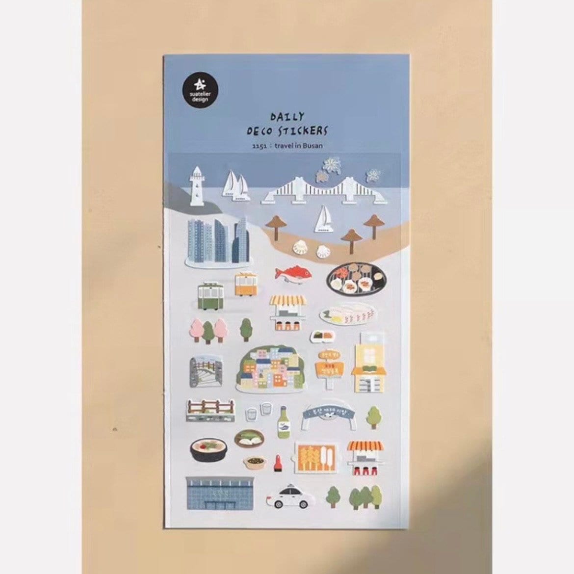 Suatelier Travel in Busan Sticker Sheet – Decorative Journaling Decals