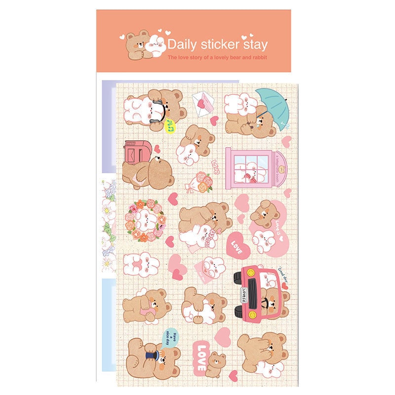 LuLuFun Studio Lovely Bear Decorative Sticker Sheet for Journaling
